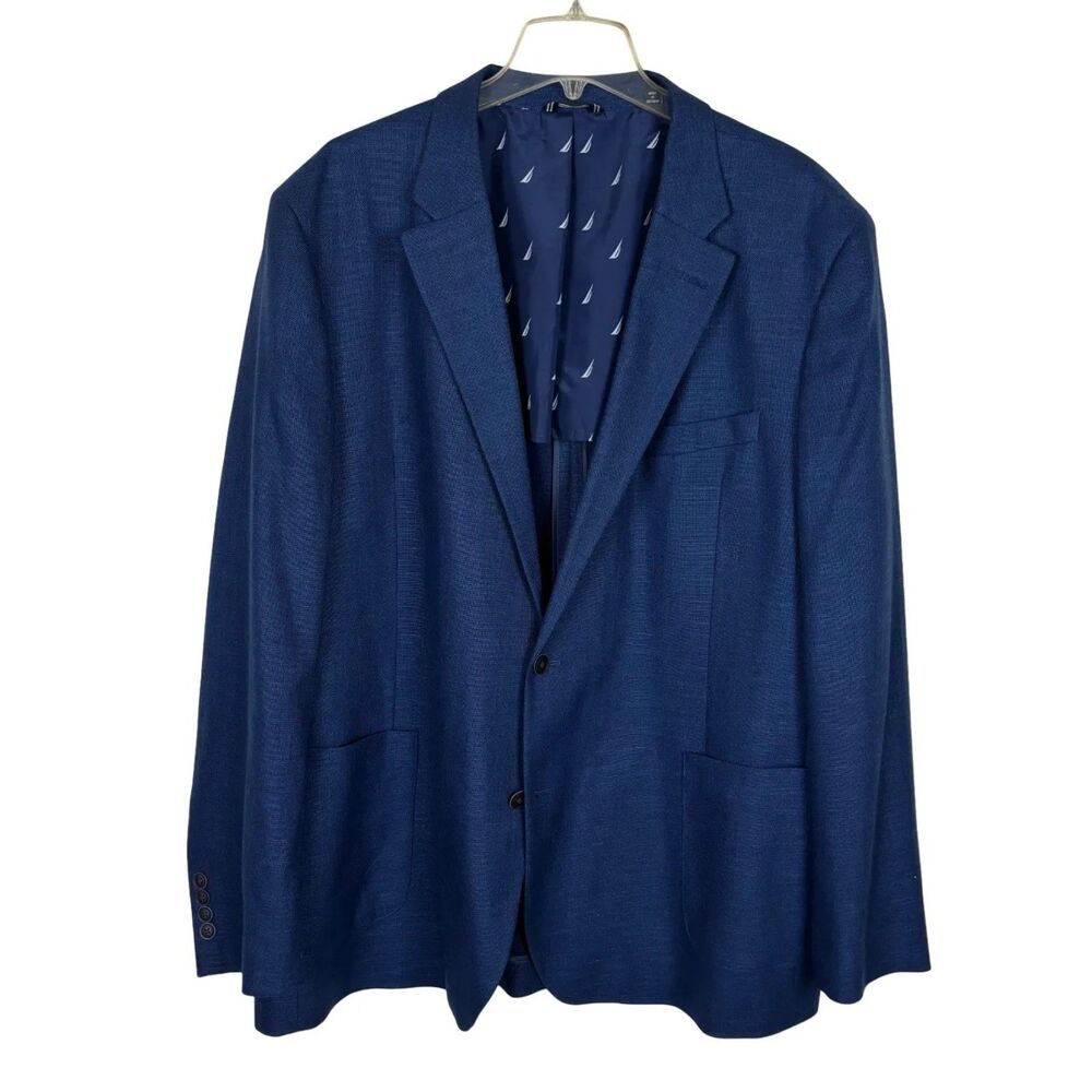 Nautica Modern Fit Blue Textured Blazer Suit Jacket Men's L52 Two Button